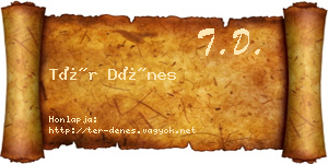 Tér Dénes névjegykártya